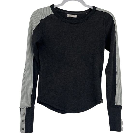 We The Free Tops - We The Free Thermal Waffle Knit Henley Top Sz XS Y2K Grunge Street Colorblock
